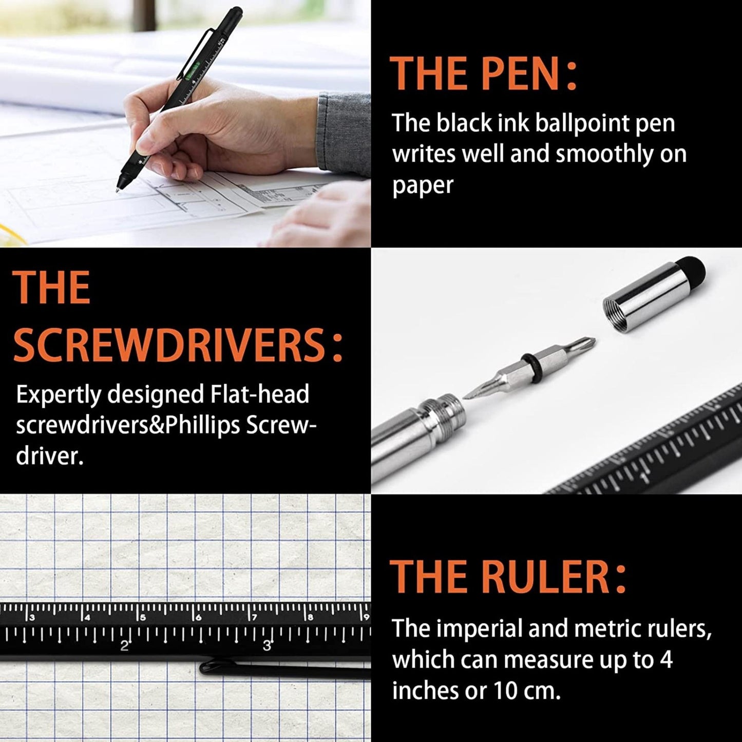 Multi-Tool 2-Piece Pen Set with LED Light