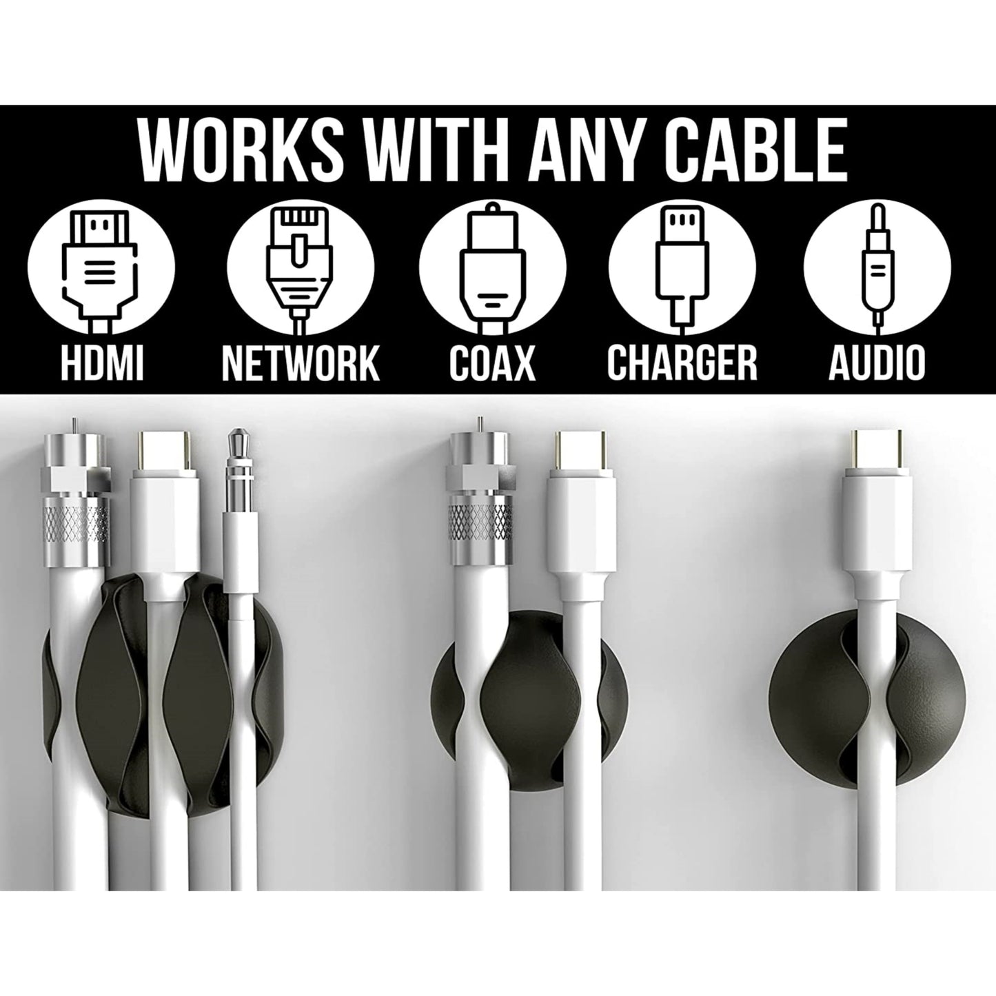 10-Pack Cable Clips Management for Organizing Cable Wires