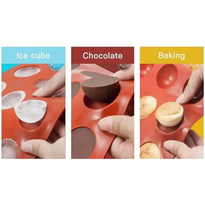 3-Pack: Semi Sphere Silicone Mold, Baking Mold for Making Hot Chocolate Bomb, Cake, Jelly, Dome Mousse