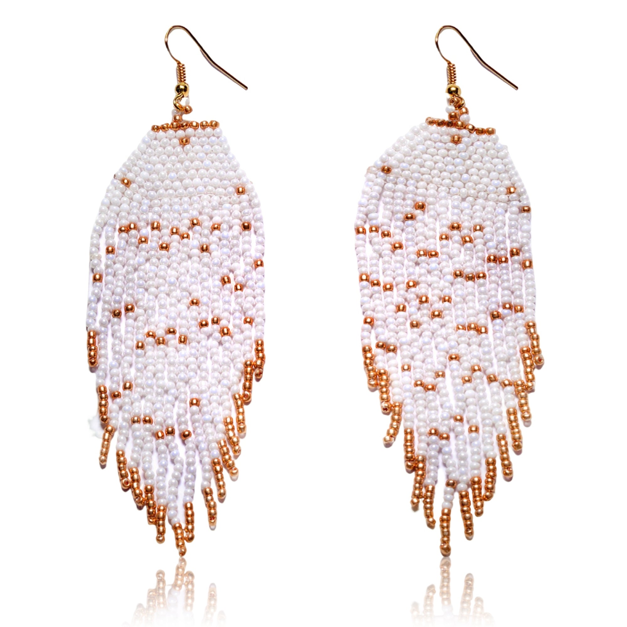 Native Handmade Bohemian Beaded Large Statement Chandelier Drop Earrings