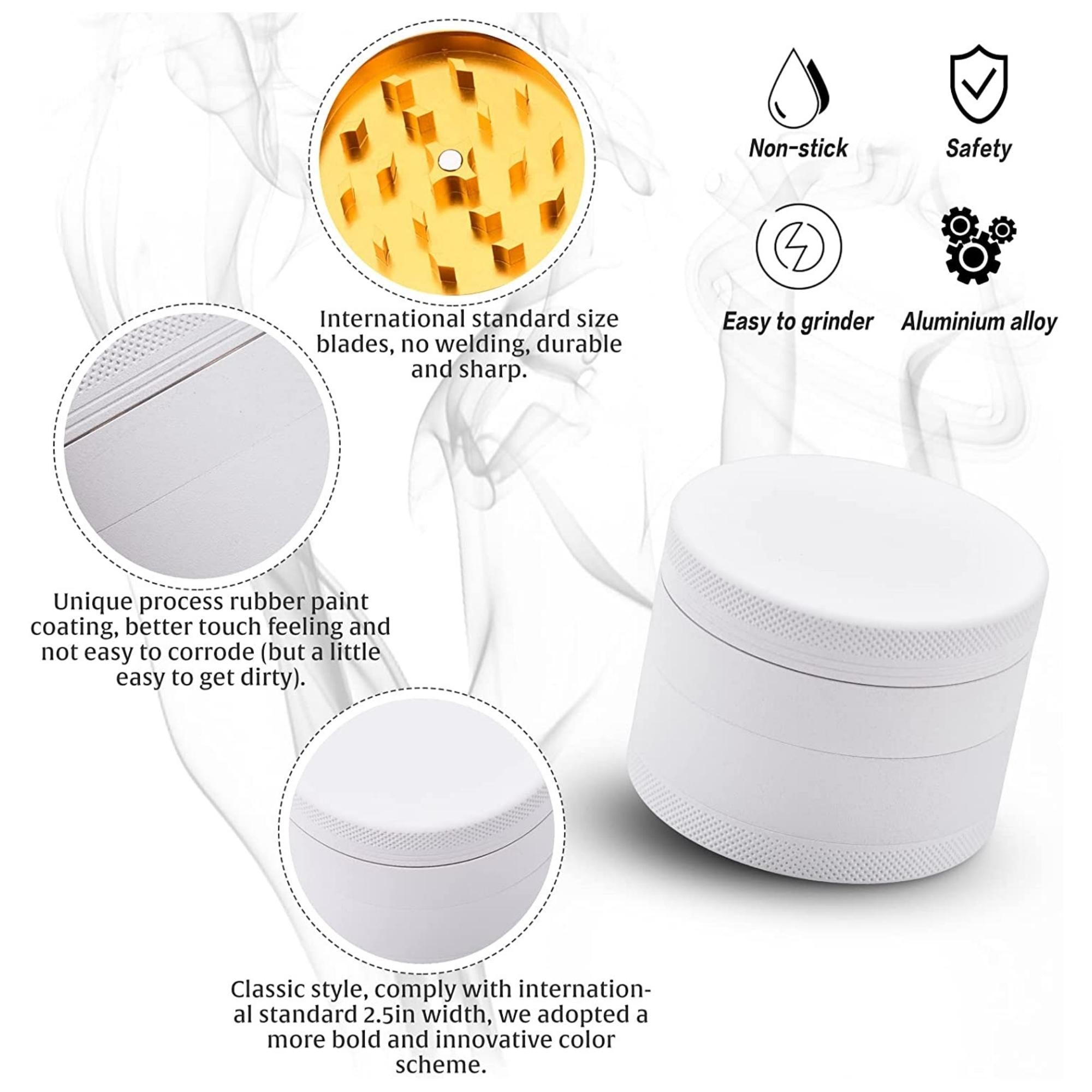 2.5'' Standard Large Capacity Multipurpose Classic Design Aerospace-Grade Aluminum Alloy Crusher