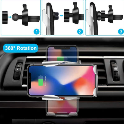 Automatic Clamping Wireless Charger & Car Cell Phone Holder