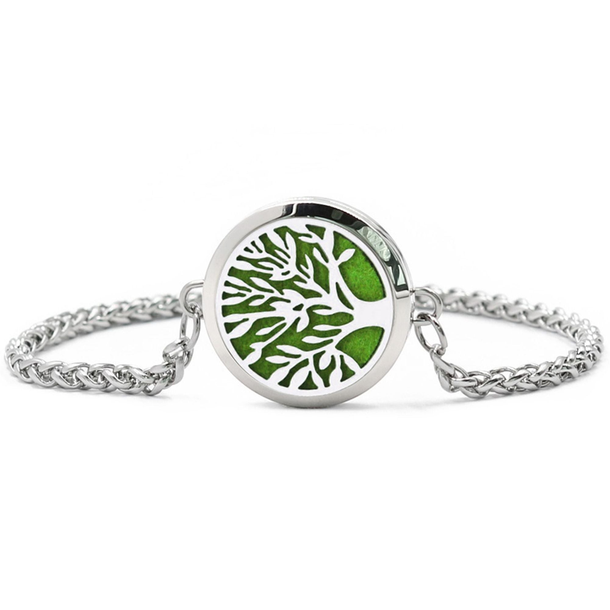 Tree of Life Designer Essential Oil Diffuser Bracelet with Optional Oils