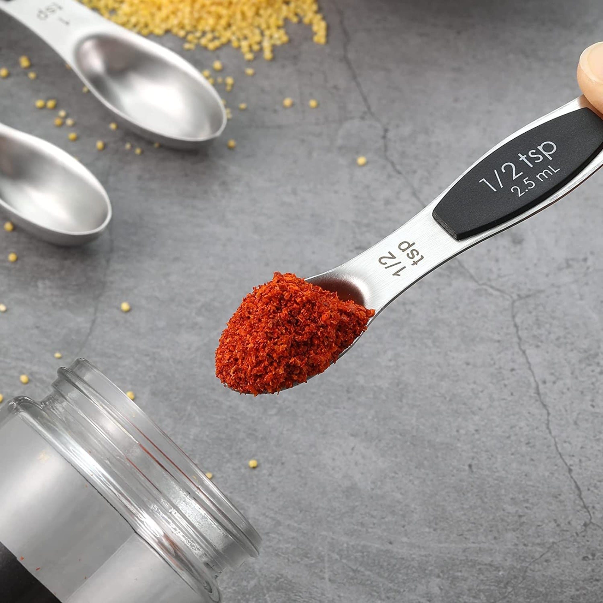 Dual Sided Stainless Steel Magnetic Measuring Spoons