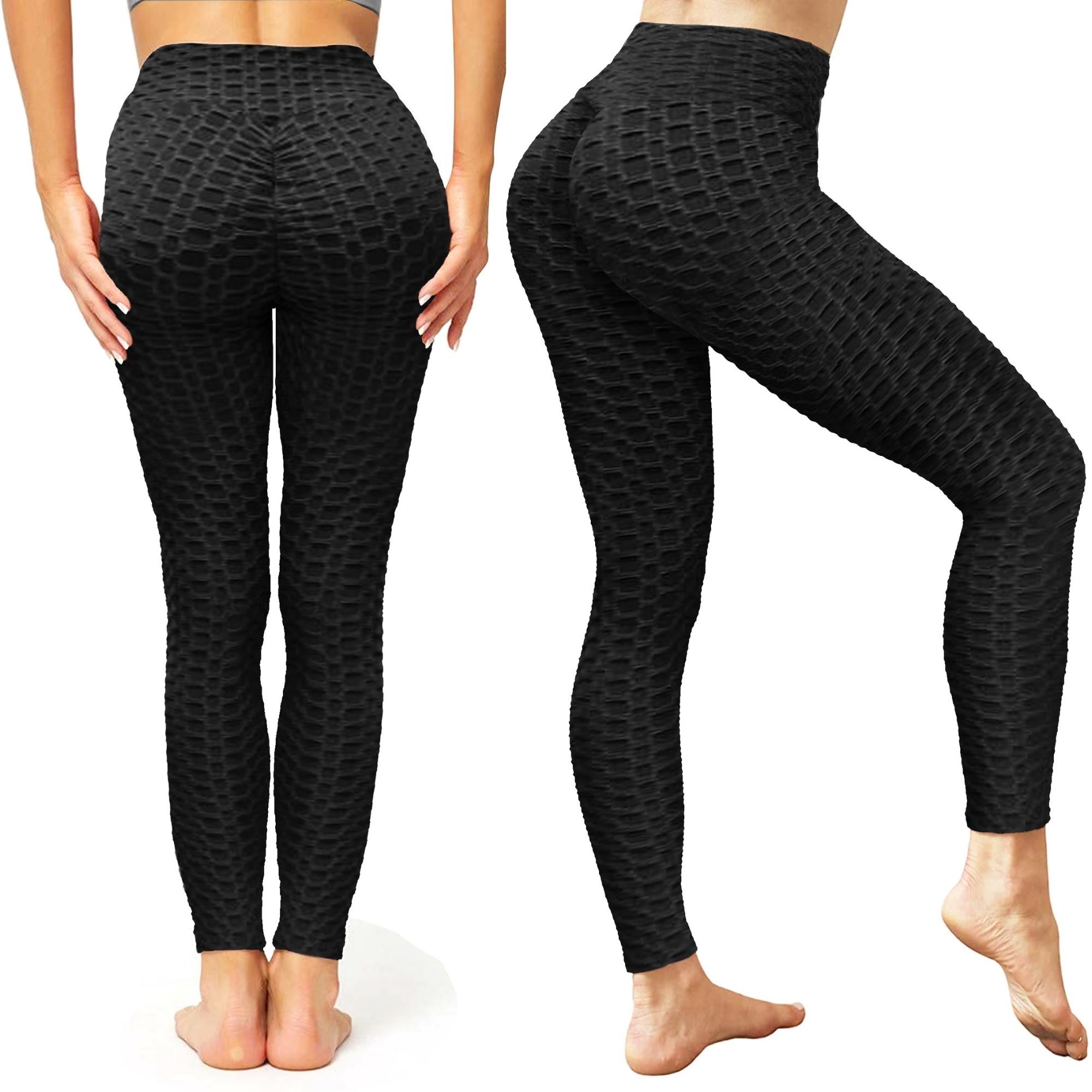 Women's Ruched High-Waist Leggings for Tummy Control & Yoga