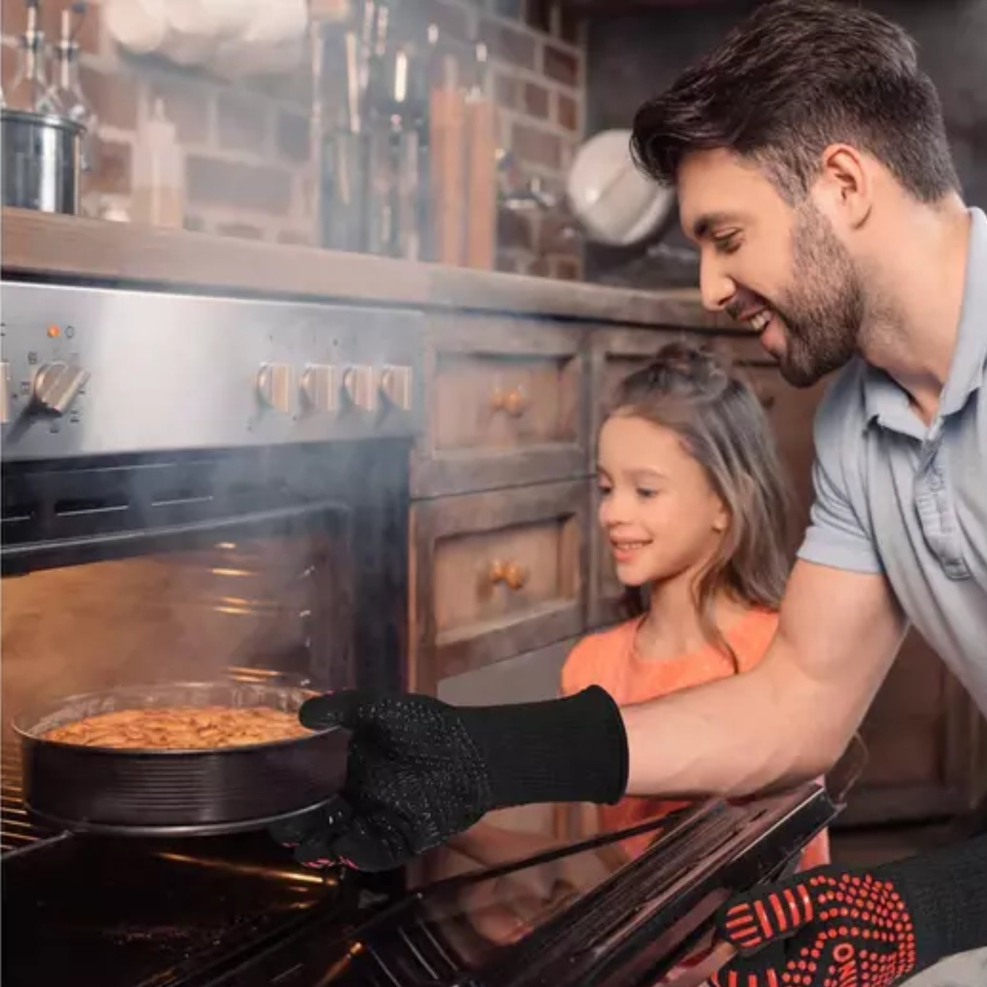 Heat Resistant Washable Non-Slip Grilling Gloves