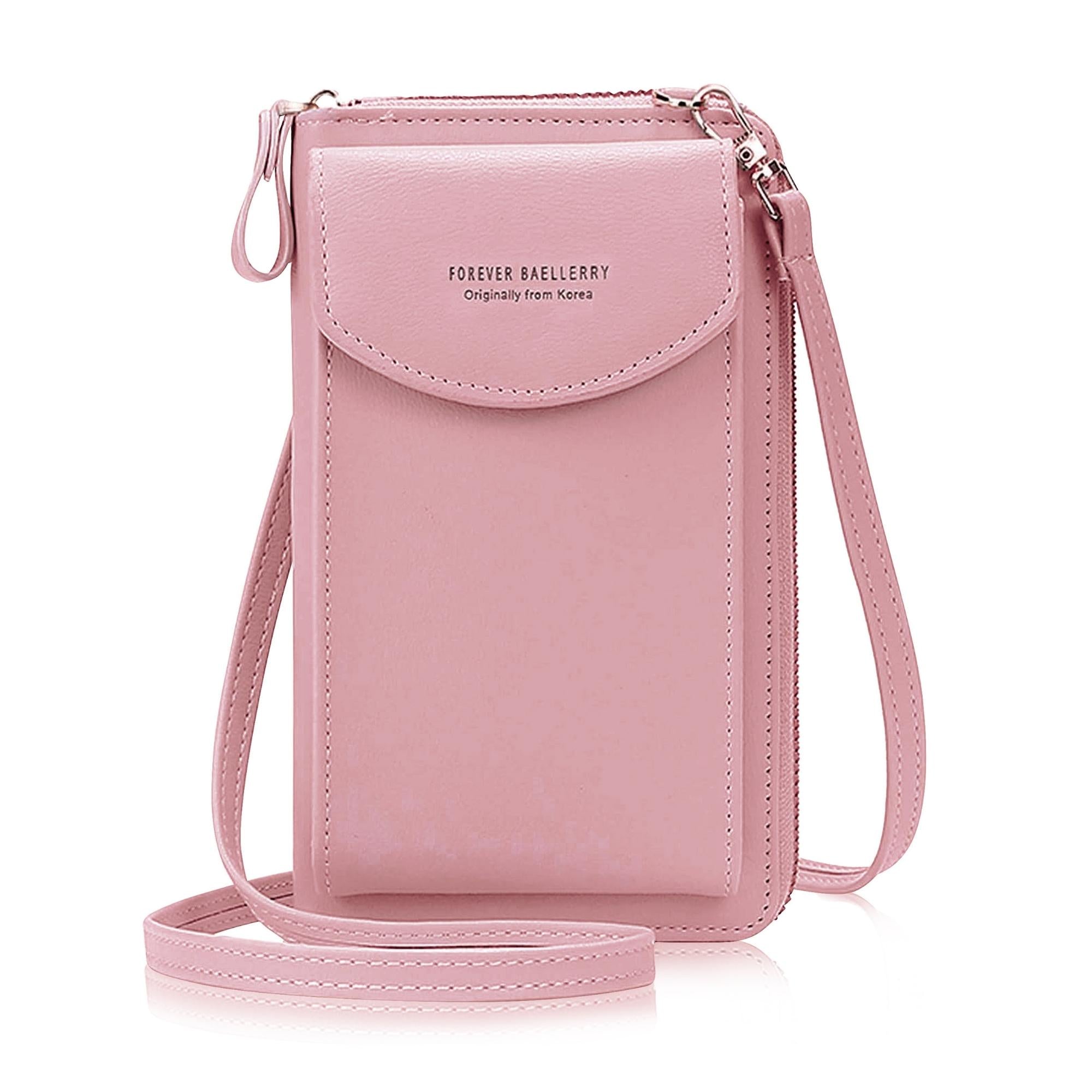 Faux Leather Portable Crossbody Shoulder Bag Cell Phone Purse