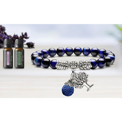 Tree of Life Bohemian Lava Diffuser Bracelet with Optional Essential Oils