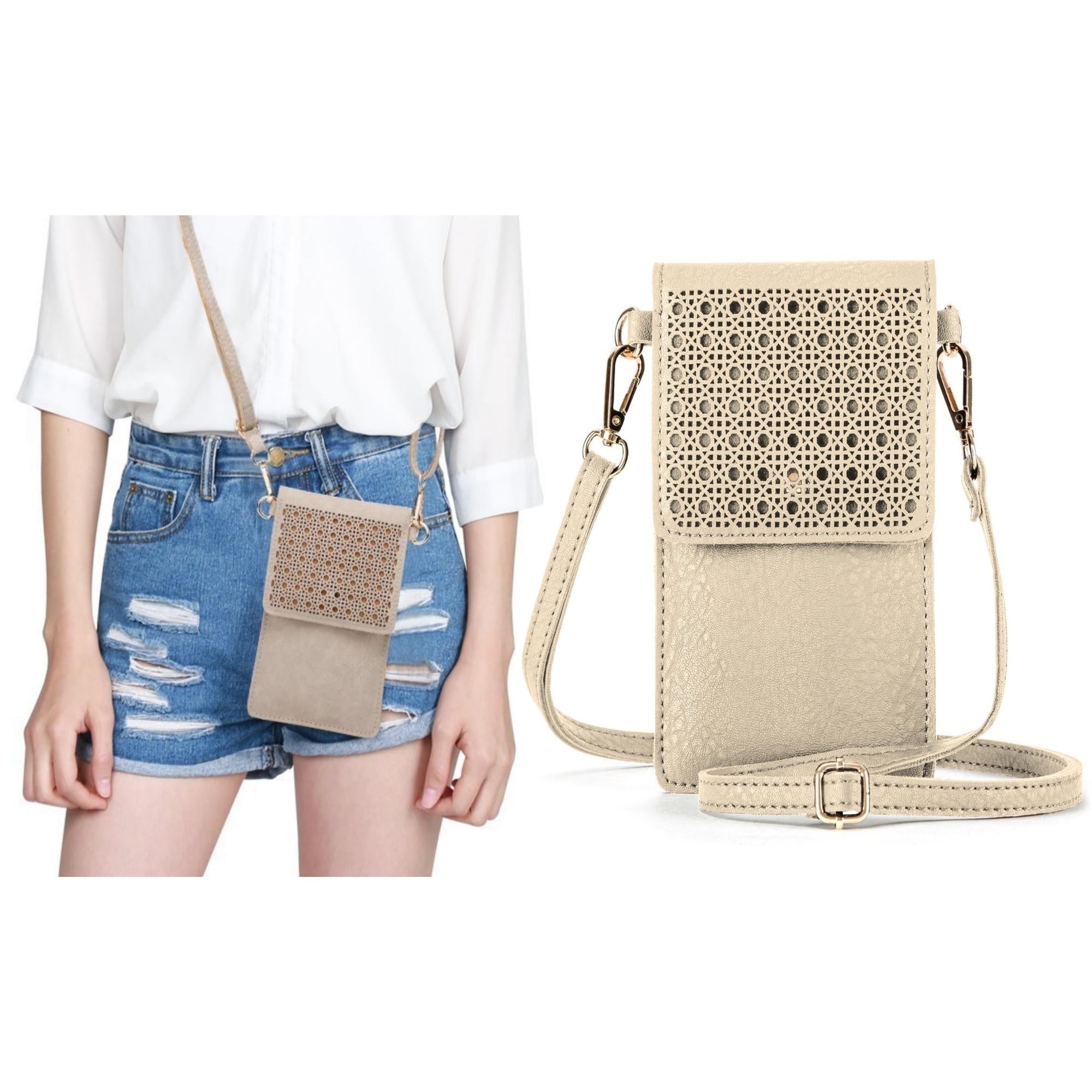 SoHo Faux Leather Cross Body Cellphone Bag