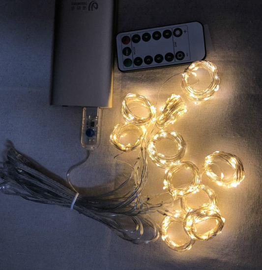300 Led Window Curtain String Lights with Remote Control - 8 Modes