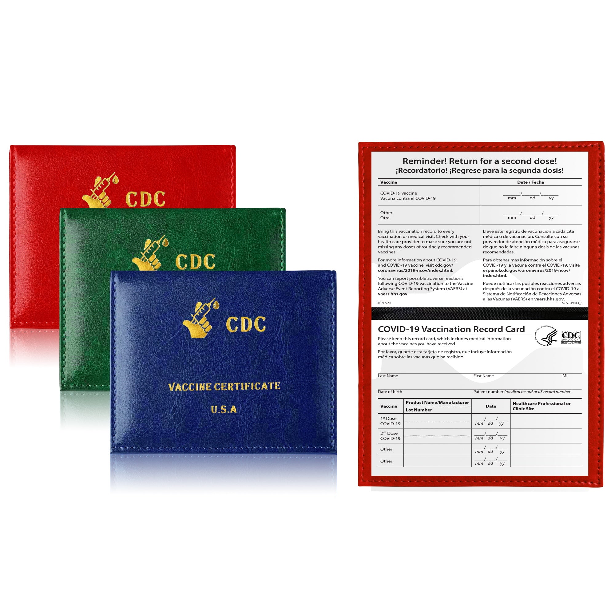 3-Pack: CDC Vaccination Record Holder