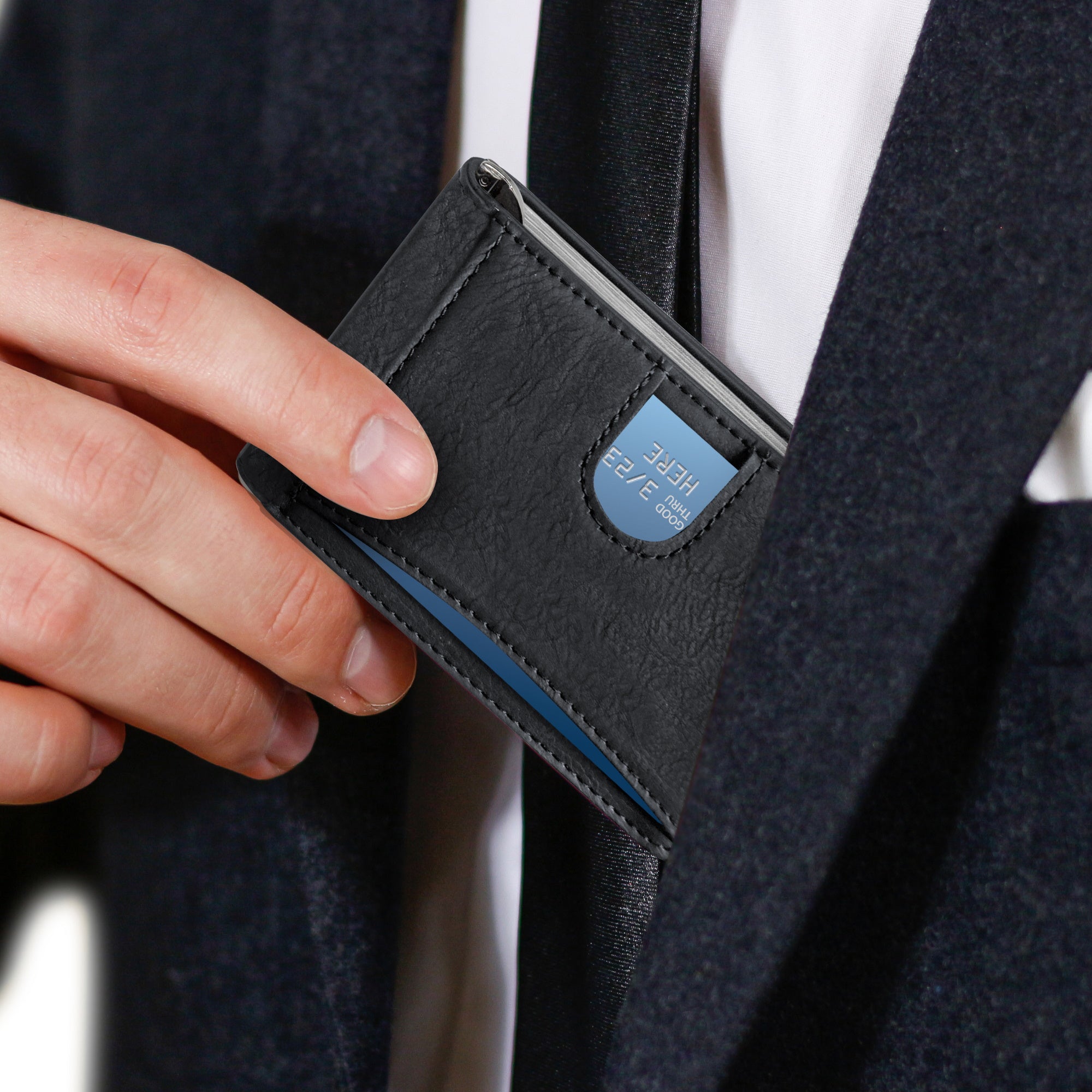 Ciana RFID Blocking Slim Bifold Leather Minimalist Front Pocket Wallets For Men with Money Clip