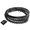 Men's Leather Bracelet with Magnetic Clasp