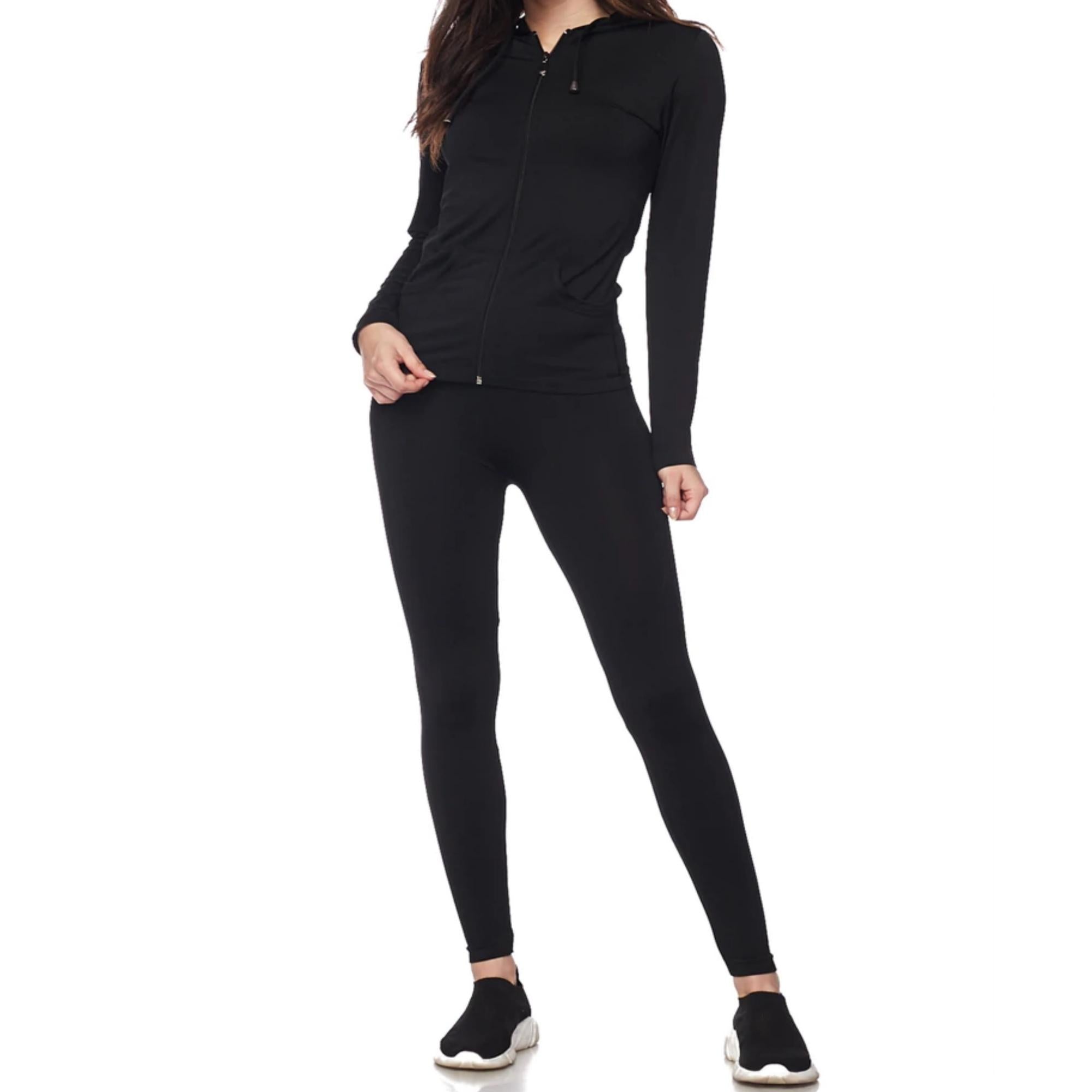 Women's Super-Stretch Comfy Yoga Legging & Workout Set with Zippered Jacket