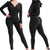 Women Textured High Waist Tummy Control Workout Leggings & Zip Up Jacket Set