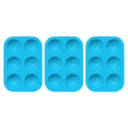 3-Pack: Semi Sphere Silicone Mold, Baking Mold for Making Hot Chocolate Bomb, Cake, Jelly, Dome Mousse