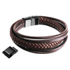 Men's Leather Bracelet with Magnetic Clasp