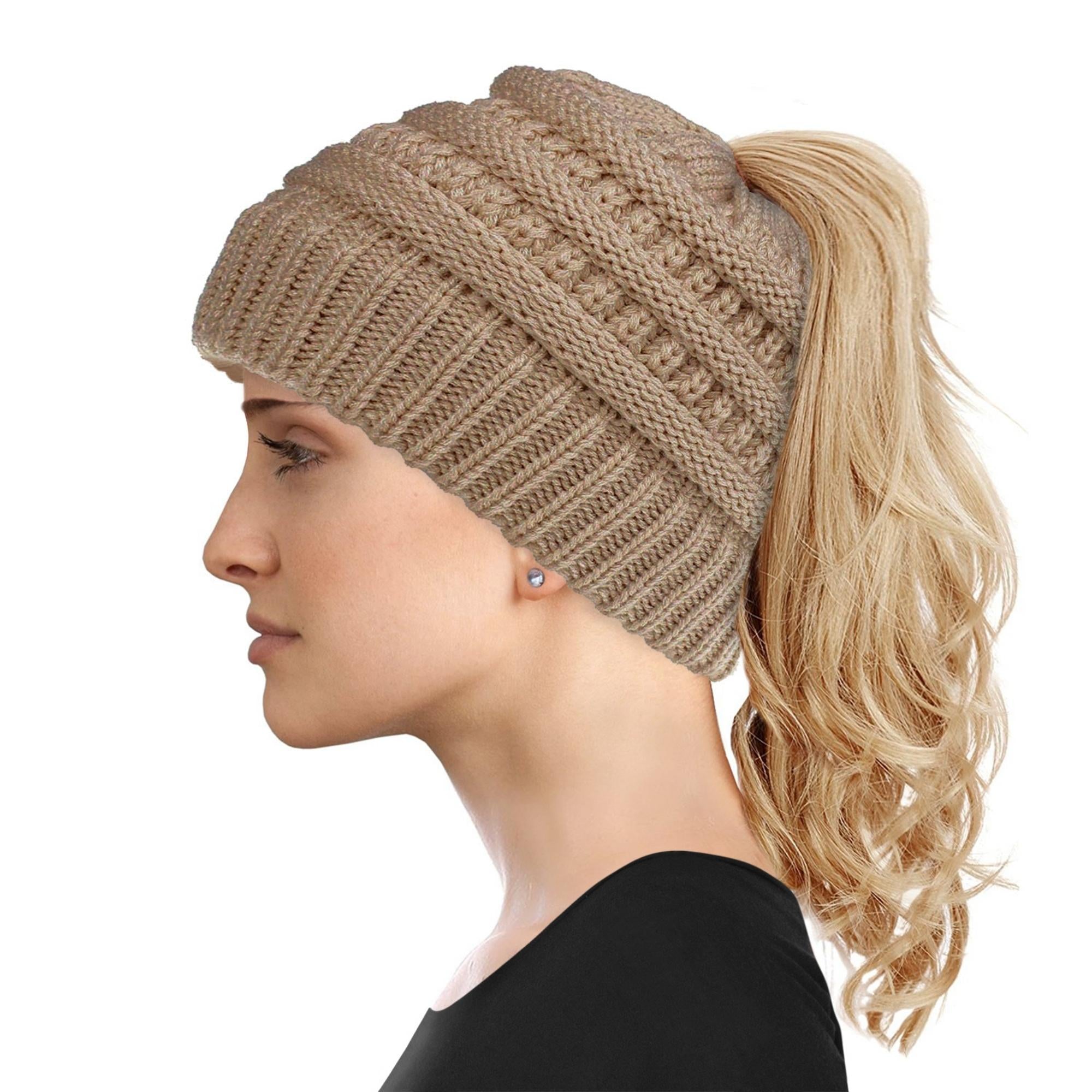 Women's Soft-Knit Ponytail Hat