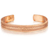 Pure Copper Bracelets with Adjustable Rope Inlay