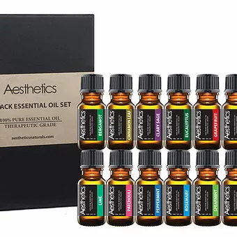 Aesthetics Naturals 100% Pure Therapeutic-Grade Essential Oils Set (14-Pack) 10ml