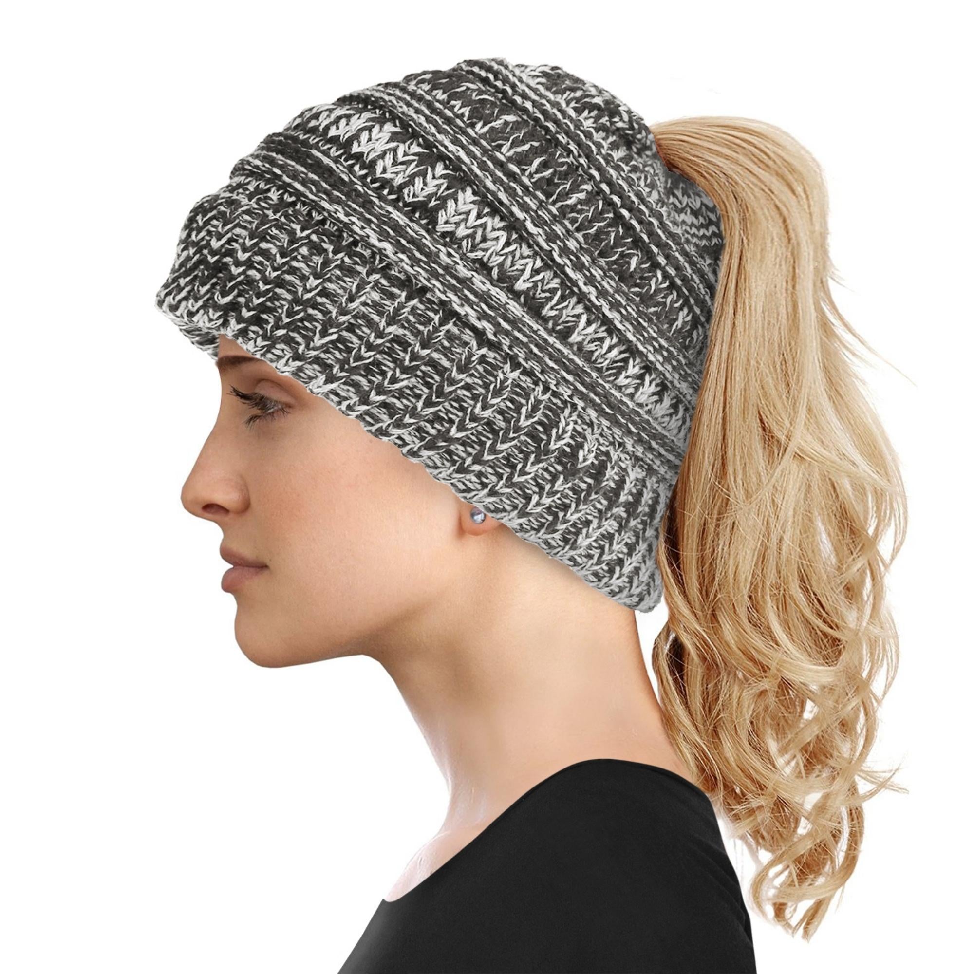 Women's Soft-Knit Ponytail Hat