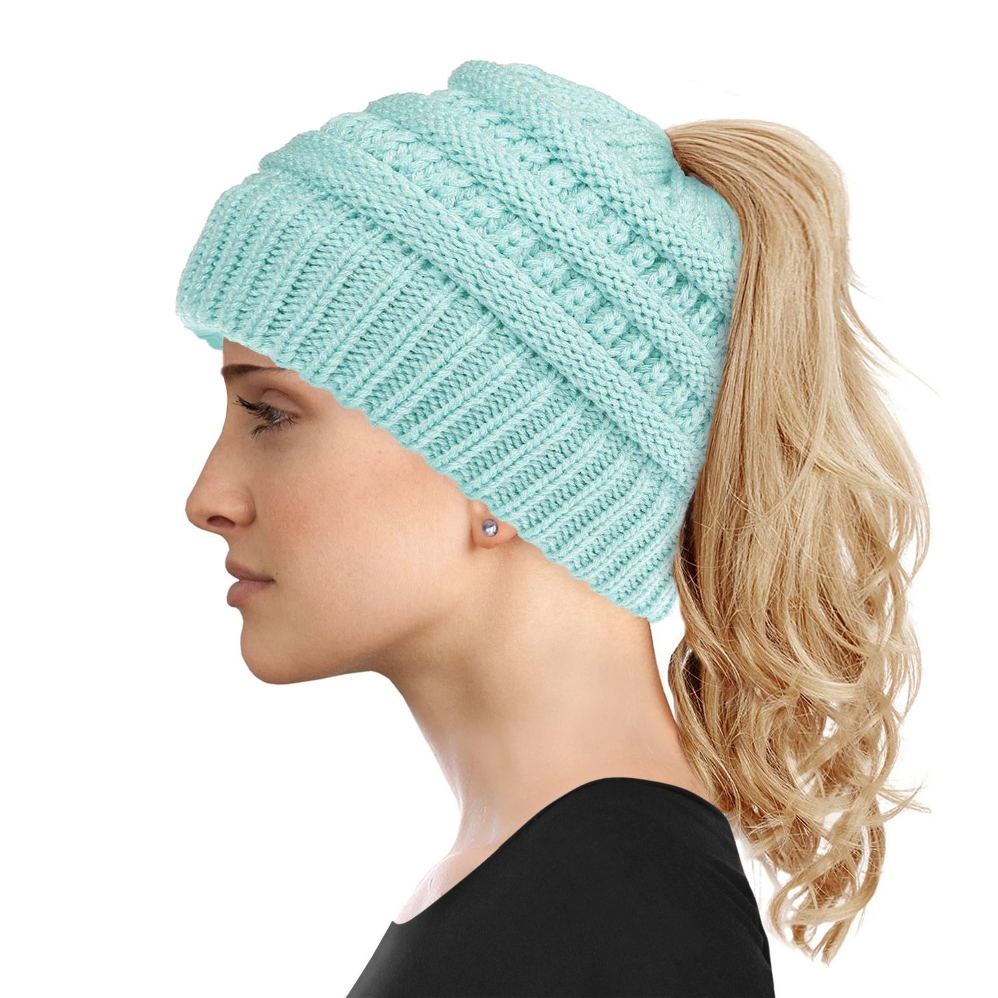 Women's Soft-Knit Ponytail Hat
