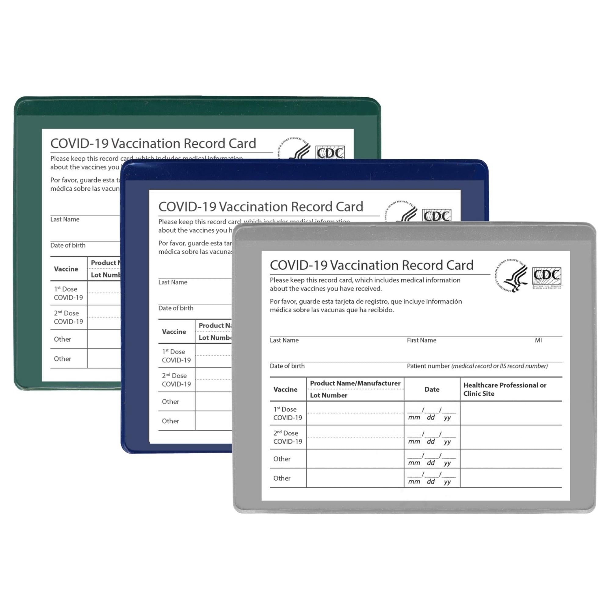 3 Pack : PU Leather Vaccination Card Holders