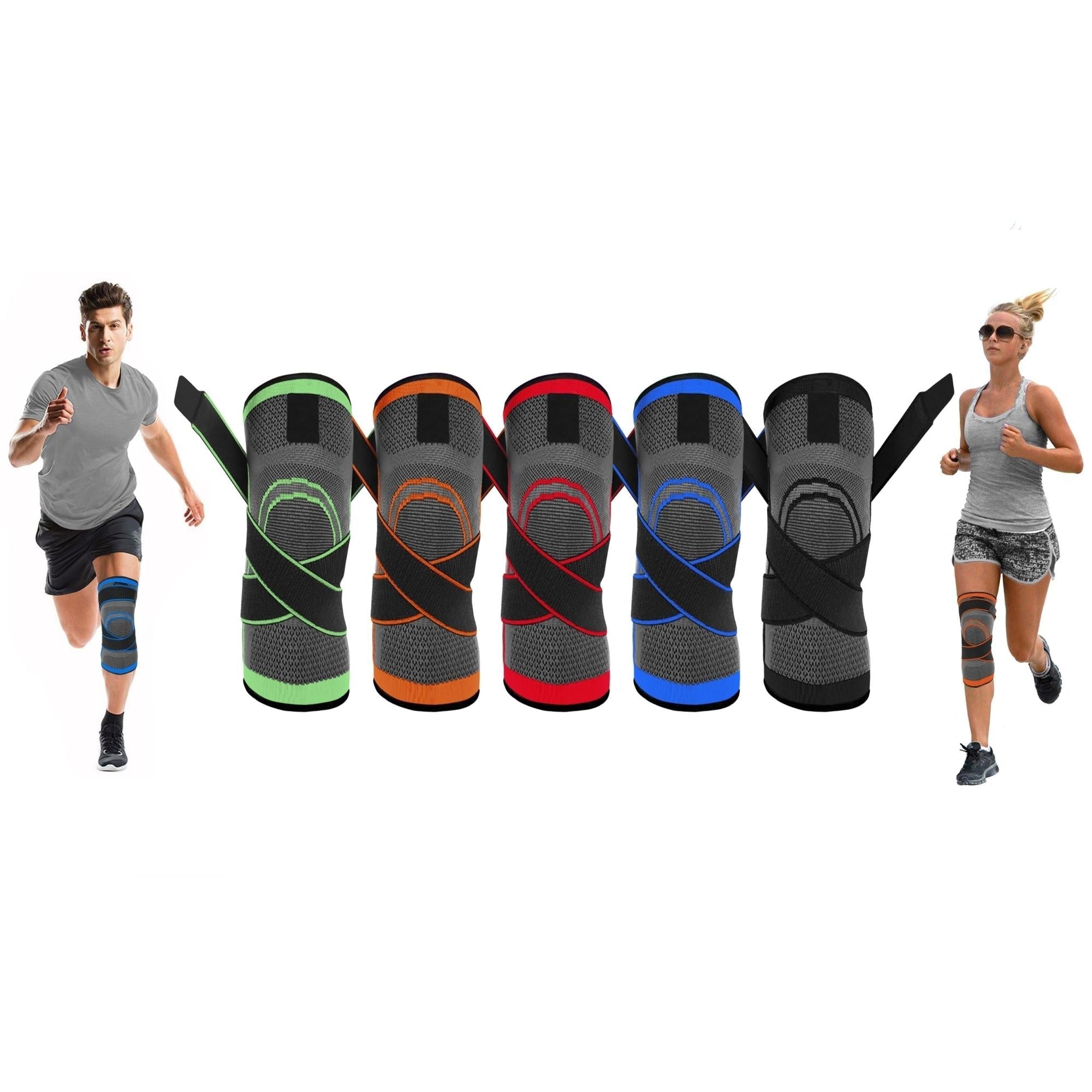 DCF Compression Knee Sleeve with Adjustable Straps (2-Pack)
