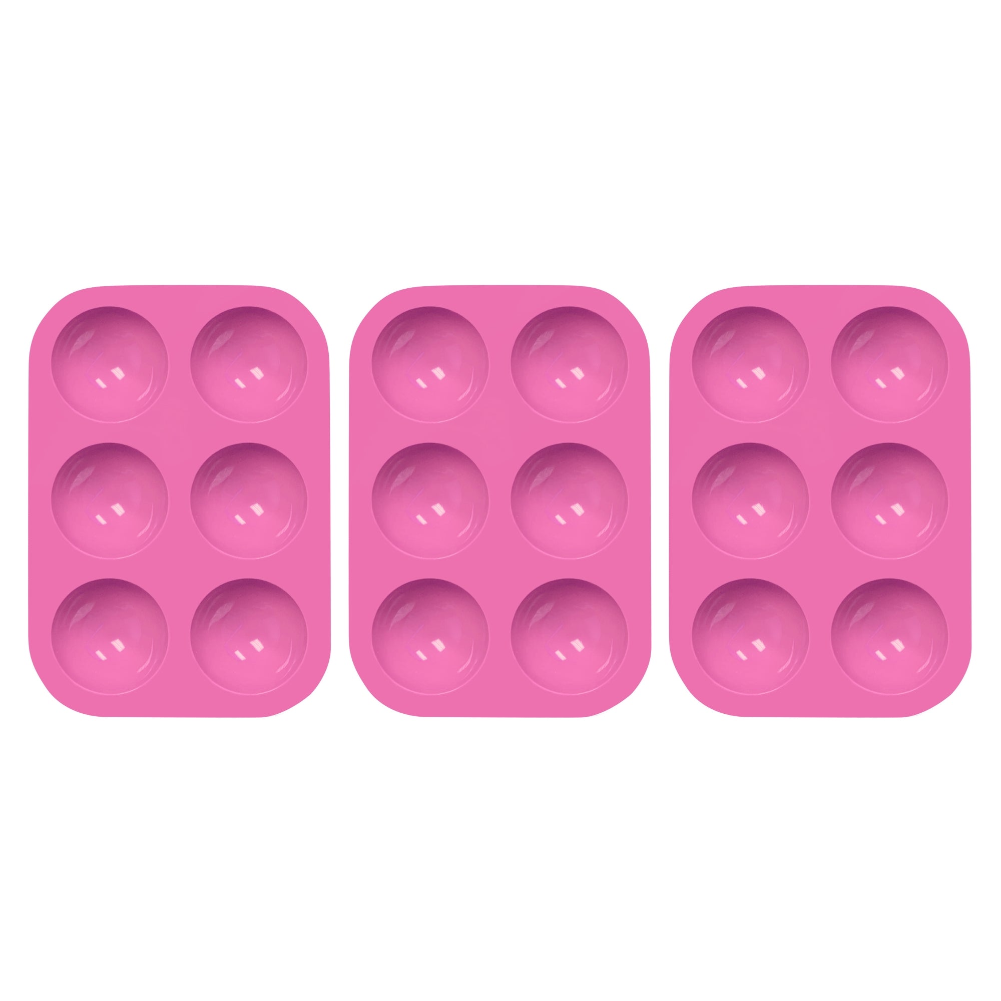 3-Pack: Semi Sphere Silicone Mold, Baking Mold for Making Hot Chocolate Bomb, Cake, Jelly, Dome Mousse