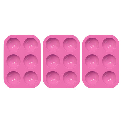 3-Pack: Semi Sphere Silicone Mold, Baking Mold for Making Hot Chocolate Bomb, Cake, Jelly, Dome Mousse