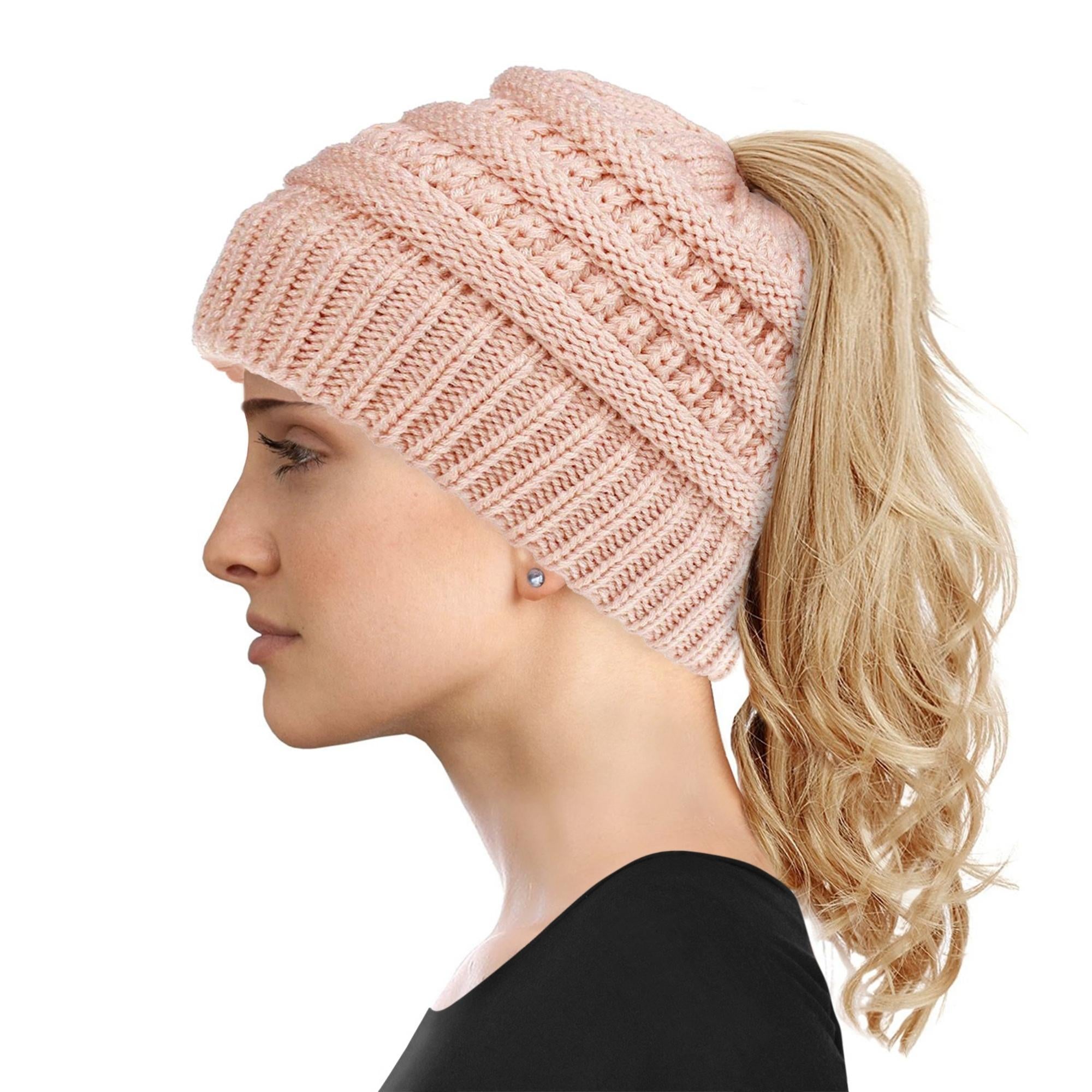 Women's Soft-Knit Ponytail Hat