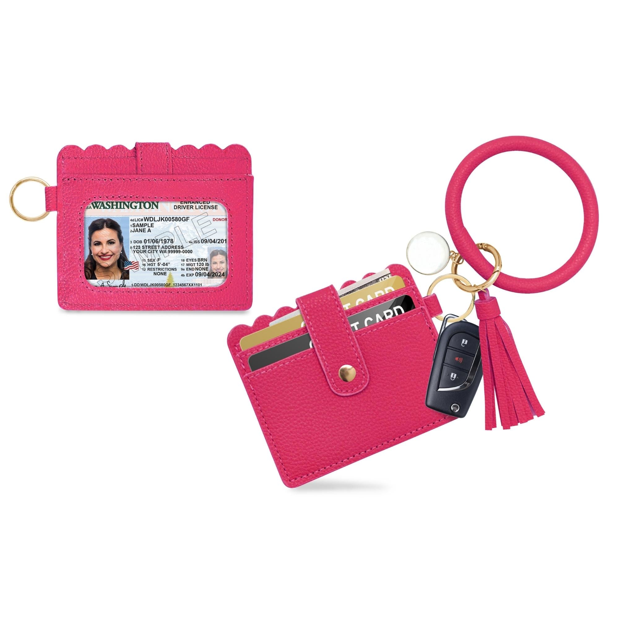 Bangle Keychain Ring with Credit Card Holder