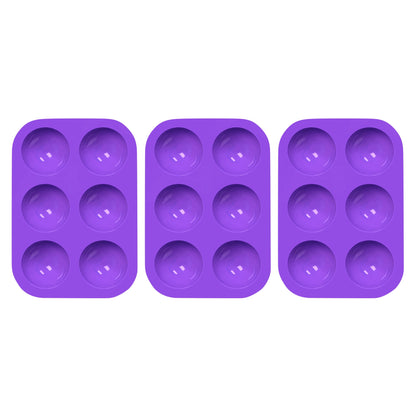 3-Pack: Semi Sphere Silicone Mold, Baking Mold for Making Hot Chocolate Bomb, Cake, Jelly, Dome Mousse