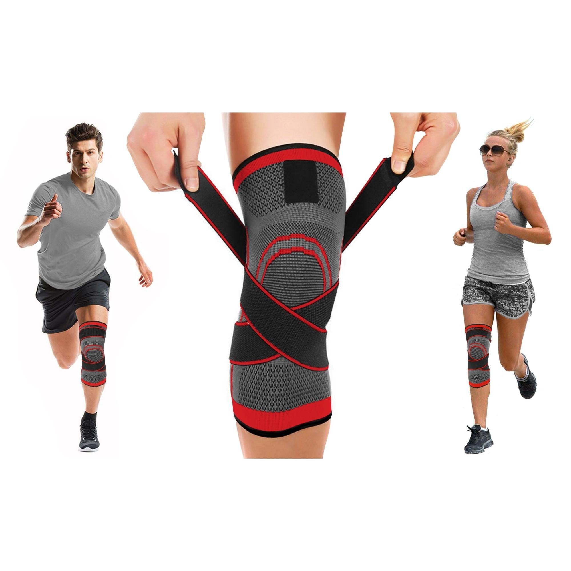 DCF Compression Knee Sleeve with Adjustable Straps (2-Pack)