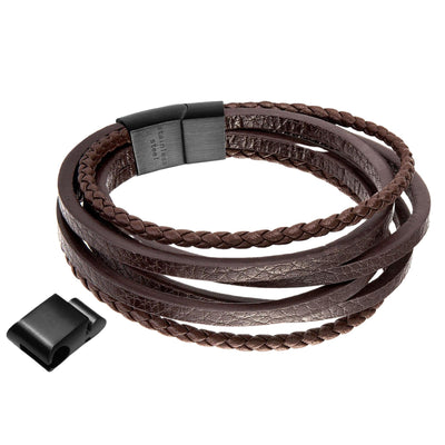 Men's Leather Bracelet with Magnetic Clasp