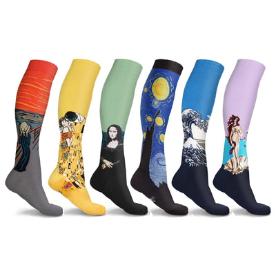 DCF Famous Art Paintings Compression Socks (3- or 6-Pairs)