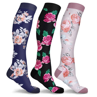 DCF Floral Compression Socks (3 or 6-Pairs)