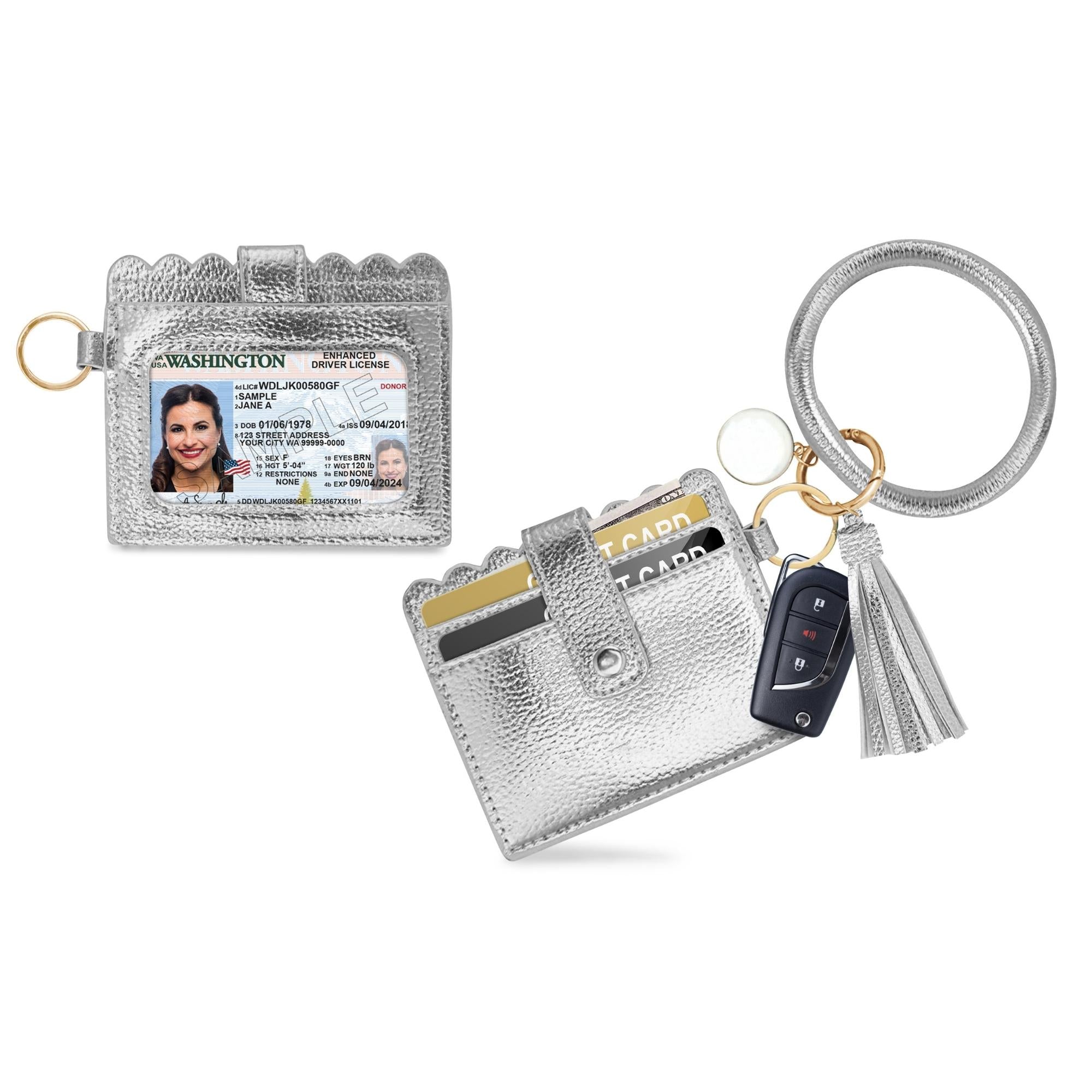 Bangle Keychain Ring with Credit Card Holder