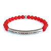 Inspirational Messages Engraved Stainless Steel Bar Beads Bracelets