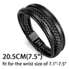 Men's Leather Bracelet with Magnetic Clasp