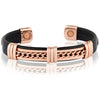 Copper and Leatherette Magnetic Bracelet
