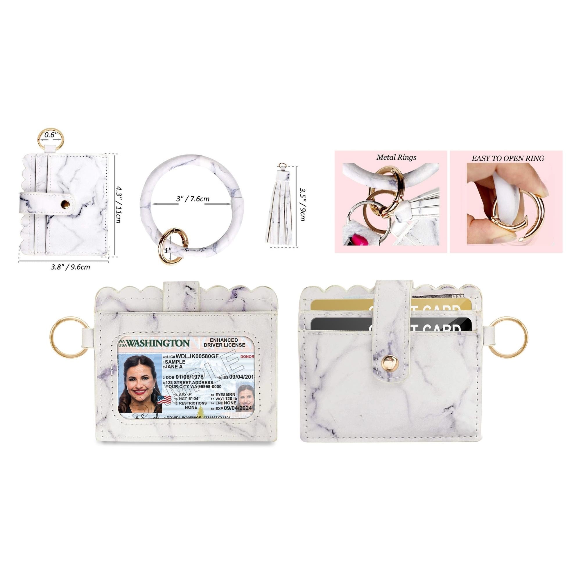 Bangle Keychain Ring with Credit Card Holder