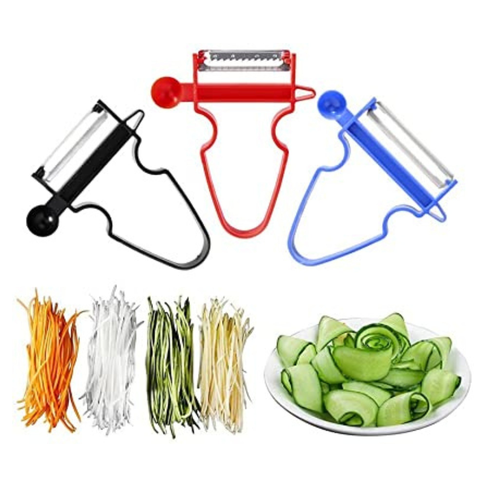Set (3pcs) Kitchen Peeler with Ultra Sharp and Durable Stainless Steel Blade