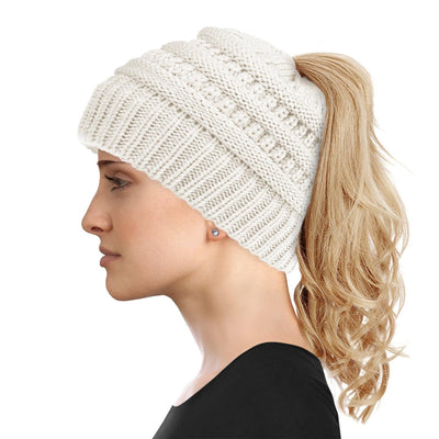 Women's Soft-Knit Ponytail Hat